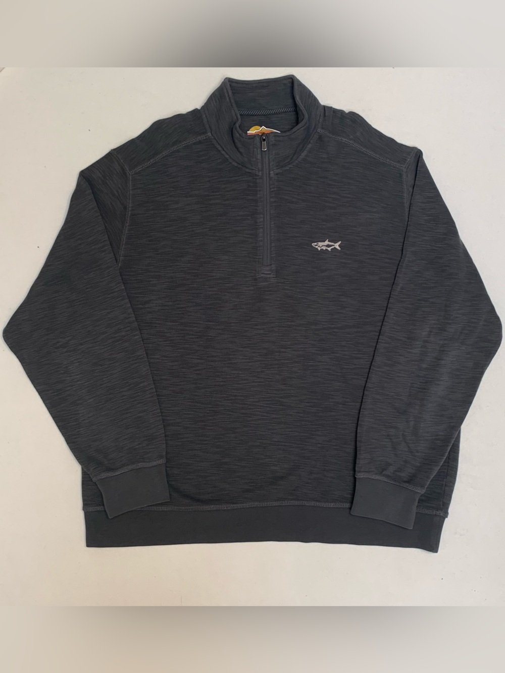 Orvis Tencel Pima Cotton Quarter Zip Sweatshirt Embroidered Logo Mens XL Gray